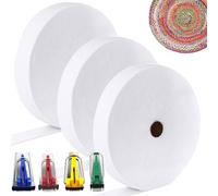 LAIAMER 3 Roll Jelly Roll Batting Strip 2 1/4 in×50 Yard Total 150 Yard Cotton Blend Fleece Batting Roll for Quilts Needle Punched with 4 Fabric Tube Makers for Jelly Roll Rugs,Throw Rugs,Braided Rug