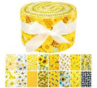 LAIAMER 80 Precut Bees Strip Jelly Roll Fabric Strips for Quilting Clearance,16 Assorted Floral Prints Cotton Quilting Fabric,2.5x20 Inch for Sewing & Jelly Roll Rugs & Spring Decor Gift