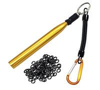 LAIBOREC Wacky Rigging Tool, Fishing Bait Rigs, Wacky Rig Ring Tool with 70PCS Worm O-Rings, Wacky Worm Kit for Senko Neko Finesse Stick Soft Baits