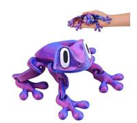 LAIBUY 3D Printed Magnet Frog Toy, Realistic Jumping Frog Model with Movable Joints, Articulated 3D Printed Animals Christmas Home Decor, Fidget Toys for Kids Adults Autism (Purple)