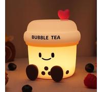 LAIBUY Boba Bubble Tea Night Light, Cute Silicone Lamp Gift for Kids Girls Boys, Bedroom Decor for Christmas Birthday - Toddler Safe Kids Room Accessories [Energy Class G]