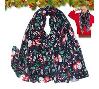 LAIBUY Christmas Scarf for Women Cotton Neck Scarves 90 x 180cm Lightweight Fashion Ladies Scarves Thin Pretty Scarf Georgette Headwrap Girls Soft Shawl Wrap for Christmas Birthday Gift