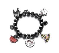 LAIBUY Ghost Pumpkin Charms Halloween Bracelets Matching Ghost Bat Spider Pumpkin Wristlets Set for Women Men Skull Skeleton Cat Happy Halloween Trick or Treat Jewelry