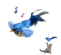 LAIBUY Interactive Chirping Bird Cat Toy with Catnip - Automatic Self-Play & Exercise Toy for Indoor Cats, Soft Feathered Bird Design with Realistic Sounds, Perfect for Kittens & Small Dogs
