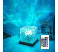 LAIBUY Northern Lights Ocean Wave Projector Light,16 Colors Gradual Rotating Water Cube Lamp,Underwater Projector with Remote Control for Kids Adults,Ocean Wave Night Light for Bedroom