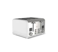 LAICA 4 Slice Digital Toaster in White or Black - High Lift & Extra-Wide Slots, Defrost/Reheat Functions, 6 Browning Settings, Bagel Feature LAICA White
