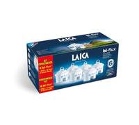 LAICA Bi-Flux Water Filter Cartridges 6 Pack (6 Months Supply), Preserves Mineral Salts While Reducing Chlorine & Heavy Metals & Reduces Hardness in Tap Water -