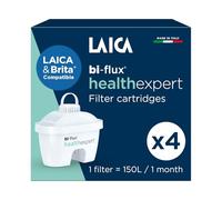 LAICA Healthexpert Water Filter Cartridge - Reduces PFAs by Up to 92%, Enhances Magnesium, Reduces Microplastics, Chlorine, Limescale & Heavy Metals - Compatible with Brita Jugs - 4 Months x 150L