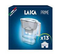 LAICA Prime Line Water Filter Jug & 13 bi-flux Water Filter Cartridges Ivory 3L - Digital Timer, Easy Fill Design, BPA Free, Dishwasher Safe - Preserves Minerals, Removes Impurities - Made in Italy