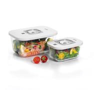 Laica Glass Vacuum Canisters Twin Pack - Food Storage, White