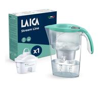 LAICA Stream Line bi-flux healthexpert Water Filter Jug - 2.3L, Aqua Green | 1 healthexpert filter included, reduces PFAS by up to 92%*, adds magnesium, digital timer & Quickfill lid, Made in Italy