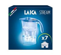LAICA Stream Line Water Filter Jug & 7 bi-flux Water Filter Cartridges Blue 2.3L - Digital Timer, Easy Fill Design, BPA Free, Dishwasher Safe - Preserves Minerals, Removes Impurities - Made in Italy