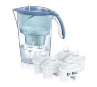 LAICA Stream Line Water Filter Jug - Blue - 2.3L Capacity - 7 bi-flux filters included, Preserves minerals and reduces unwanted substances - Digital timer - Made in Italy