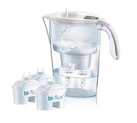 LAICA Stream Line Water Filter Jug - White - 2.3L Capacity - 3 bi-flux filters included, Preserves minerals and reduces unwanted substances - Digital timer - Made in Italy