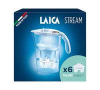 LAICA Stream Line Water Filter Jug - White - 2.3L Capacity - 6 Healthexpert Filters included, Preserves minerals and reduces unwanted substances - Digital timer - Made in Italy