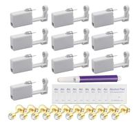 Laicaii 10 Pcs Ear Piercing Gun Kit, Pain-Free Stainless Nose Piercing Kit, Peircingkit with Gold Plated Studs Alcohol Cotton and Marker Pen, for Women Men Girls Boys DIY Ear Piercing Home Use