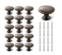 Laicaii 16 Pcs Vintage Kitchen Cupboard Handles, Antique Brass Drawer Knobs, Cabinet Brass Door Knobs with 16 Screws, Cabinet Knob for Kitchen Cupboard Drawer Cabinet, 3 cm / 1.8 inch Diameter