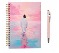 Laicaii Bible Study Journal Notebook - with Pen, Structured Scripture & Prayer Journal for Women & Men, Daily Devotional Notebook with Original Cover Art, Church Notes & Religious Gift