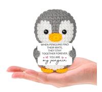 Laicaii Crochet Penguin Gifts for Girlfriend, Emotional Support Gift Handmade Positive Crochet Animals, Positivity Gift Couple Present