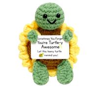 Laicaii Crochet Turtle, Handmade Cute Positive Crochet Animals, Emotional Support Gift & Birthday Gifts for Women, Funny Positive Gift for Men/Teens/Coworkers, Cute Inspirational Gifts
