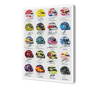 Laicaii Formula 1 Racing Helmet Artwork, Premium F1 Merch Style Wall Art with Wooden Frame, Made with Canvas, Formula 1 Gifts, Racing Driver Helmet Display for Home, Study or Fan Spaces