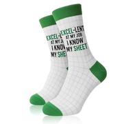 Laicaii Fun Spreadsheet Socks for Men, Socks Funny with Office Style Pattern, Comfortable & Breathable, Mens Novelty Sock Offering Personality for Desk Work, Remote Working and Relaxed Everyday Use