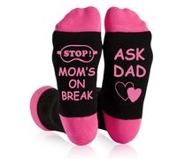 Laicaii Funny Mothers Day Gifts, Polyester-Cotton Comfortable Socks for Mum, ASK YOUR DAD Novelty Socks for Mum Wife, Personalised Mothers Day Gifts, Perfect for Birthday Christmas Everyday Use