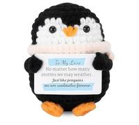 Laicaii Positive Penguin Crochet, Handmade Crochet Penguin Gift, Emotional Support Penguins with Positive Card, Love Penguins Plush Toy Crochets, Romantic Gifts - to My Love for Girlfriend Boyfriend
