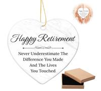 Laicaii Retirement Gifts for Women with Gifts Box, Ceramic Thank You Gift Never Underestimate The Difference You Made, Happy Retirement Ornament Appreciation Gift for Retired Women, Coworker, Friend