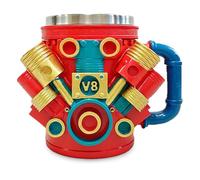 Laicaii V8 Engine Stainless Steel Mug, Durable Coffee Mug for Car Enthusiasts and Mechanics, Realistic Engine Shaped Coffee Cup 3D Car Engine Design, Creative Car Gift for Engine Enthusiasts Fans