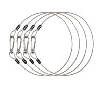 LAICCUM - 4 Pack Stage Light Security Cables for 1/8 Diameter Thickened DJ Party Lights Stainless Steel with Loops and Snap Hook, Max Load 150lbs