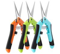 Laicky 3 Pack Pruning Shears, 6.5" Garden Scissors Gardening Hand Pruning Snips with Straight Stainless Steel Precision Blades for Gardening Flower Plant Precise Trimming, Pruning Maintenance.
