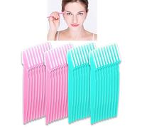 Laicky40 Pcs Eyebrow Razor Eyebrow Trimmer Shaver Facial Face Hair Remover Exfoliating Dermaplaning Tool Kit,Stainless Steel Blades with Cap Eyebrow Shaper Exfoliating Makeup for Women Men (Pink Blue)