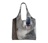 Laid-Back Koala,Reusable Tote Bags Grocery Bags Large Capacity Canvas Shopping Shoulder bag