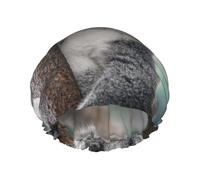 Laid-Back Koala,Shower Cap Nightcap Double Layer Waterproof Elastic Bath Cap Reusable Hair Cap