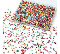 LAIDANLA 3000PCS 4mm Colorful Glass Seed Beads for Jewelry Making
