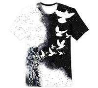 LAIDIPAS Boys Girls Teens Shirts 3D Colorful Graphic Funny Print Shirts for youth Shirts Size 6-16 Years, Peace Dove, 11-13 Years