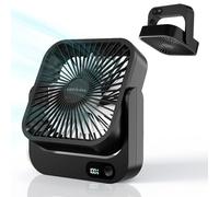 LAIDOLAILA Cruise Ship Approved Fan - 5000mAh Rechargeable Battery, 16H Runtime, USB-C Charging, Magnetic Hanging for Cabin Ceiling or Wall - Carnival Must Have, Travel Essential (Black)