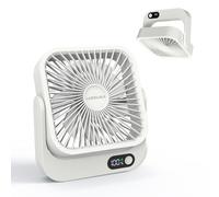 LAIDOLAILA Cruise Ship Approved Fan - 5000mAh Rechargeable Battery, 16H Runtime, USB-C Charging, Magnetic Hanging for Cabin Ceiling or Wall - Carnival Must Have, Travel Essential (White)