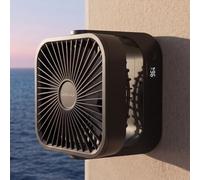 LAIDOLAILA Cruise Ship Approved Fan - 5000mAh Rechargeable Battery,USB-C Charging, Magnetic Hanging for Cabin Ceiling or Wall - Carnival Must Have, Travel Essential (Black)