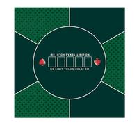 LaiEr 60/80/100/120/140/160cm Square Poker Mat Texas Hold'em Poker Rubber Mat Poker Topper for Tables Folding Portable Poker Table Top Layoutw for Poker Games Blackjack Casino(140 * 140cm Green)