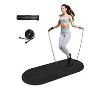 LaiEr Jump Rope Mat,55"x24"Non-Slip Fitness Exercise Knees Protection Impact Absorption 8mm Thick Workout Jumping Pad for Home Gym Flooring and Concrete Rope Protection Black