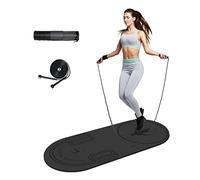 LaiEr Jump Rope Mat,55"x24"Non-Slip Fitness Exercise Knees Protection Impact Absorption 8mm Thick Workout Jumping Pad for Home Gym Flooring and Concrete Rope Protection Grey