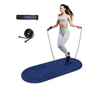 LaiEr Jump Rope Mat,55"x24"Non-Slip Fitness Exercise Knees Protection Impact Absorption 8mm Thick Workout Jumping Pad for Home Gym Flooring and Concrete Rope Protection Blue