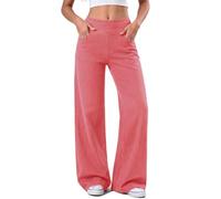 LaiEr Large Denim Wide Leg Pants for Women,High Waisted and Tummy Controlling,Straight Tube,Loose fit,Suitable for Casual Yoga and Fitness High Elasticity Fashion Jeans no Whiskers(Pink L)