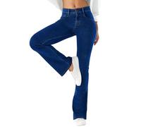 LaiEr Women's High Stretch Yoga Jeans,Skinny and Hip Lifting Zipper Pocket Fitness,Soft and Comfortable Micro Bootcut Pants Suitable for Sports and Fitness Yoga Exercise.(Dark Blues)