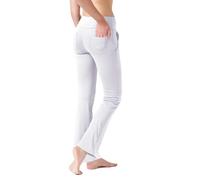 LaiEr Women's Yoga Pants with 4 Pockets High Waist Work Pants 4 Way Stretch Tummy Control Long Flare Pants(White,L)
