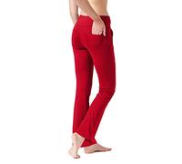LaiEr Women's Yoga Pants with 4 Pockets High Waist Work Pants 4 Way Stretch Tummy Control Long Flare Pants(Red,L)