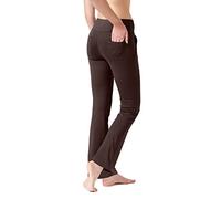 LaiEr Women's Yoga Pants with 4 Pockets High Waist Work Pants 4 Way Stretch Tummy Control Long Flare Pants(Brown,XL)