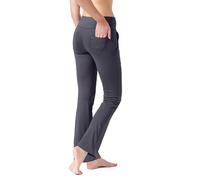 LaiEr Women's Yoga Pants with 4 Pockets High Waist Work Pants 4 Way Stretch Tummy Control Long Flare Pants(Dark Grey,XL)